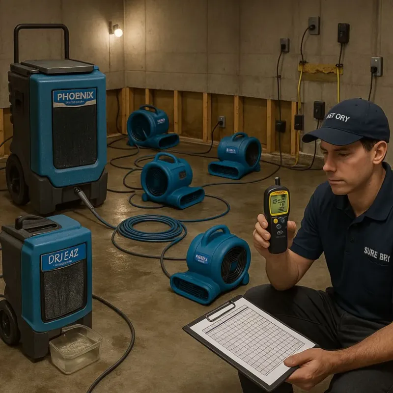 Structural Drying and Dehumidification process in Gloucester City, NJ